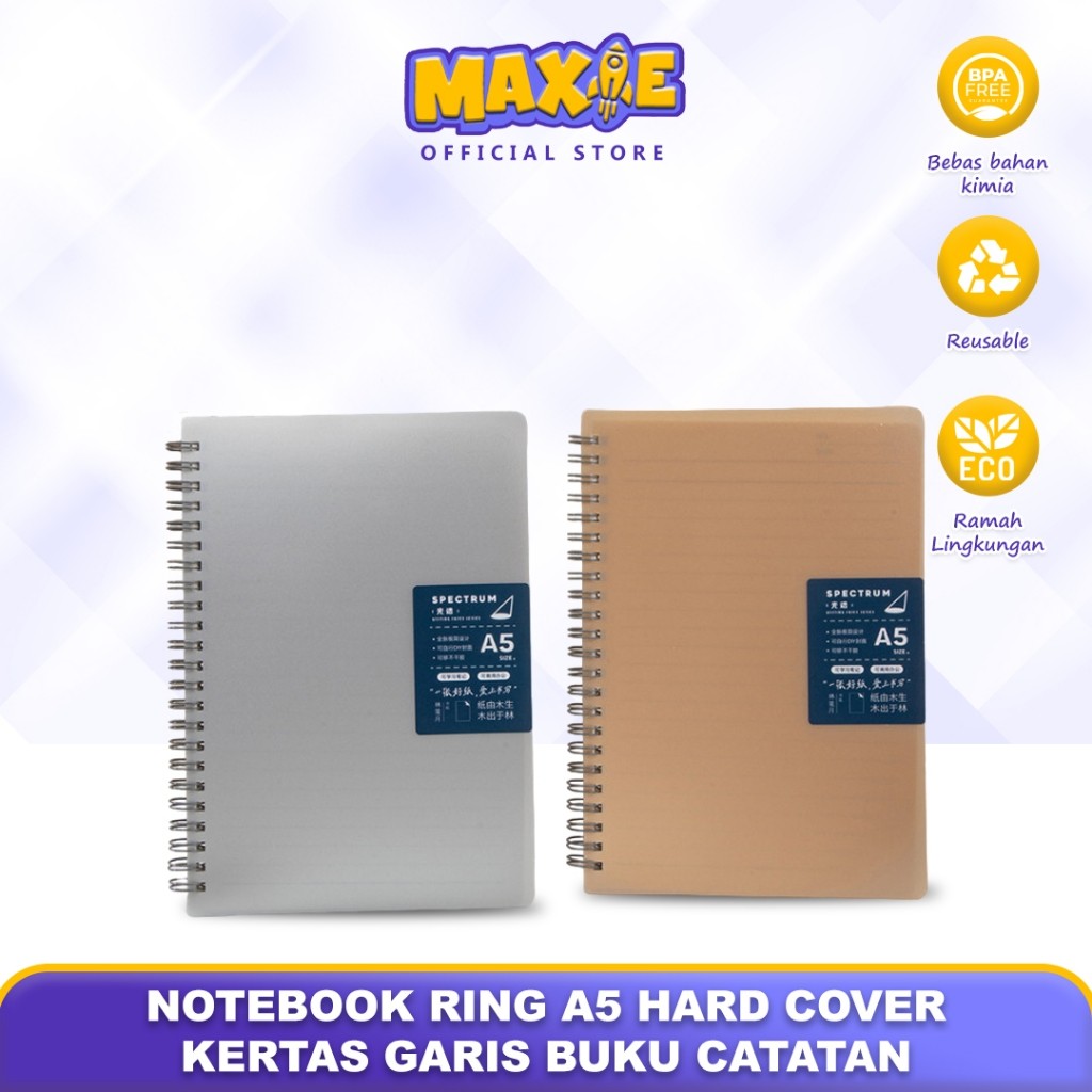 

NOTEBOOK RING A5 HARD COVER KERTAS GARIS BUKU CATATAN - 8263