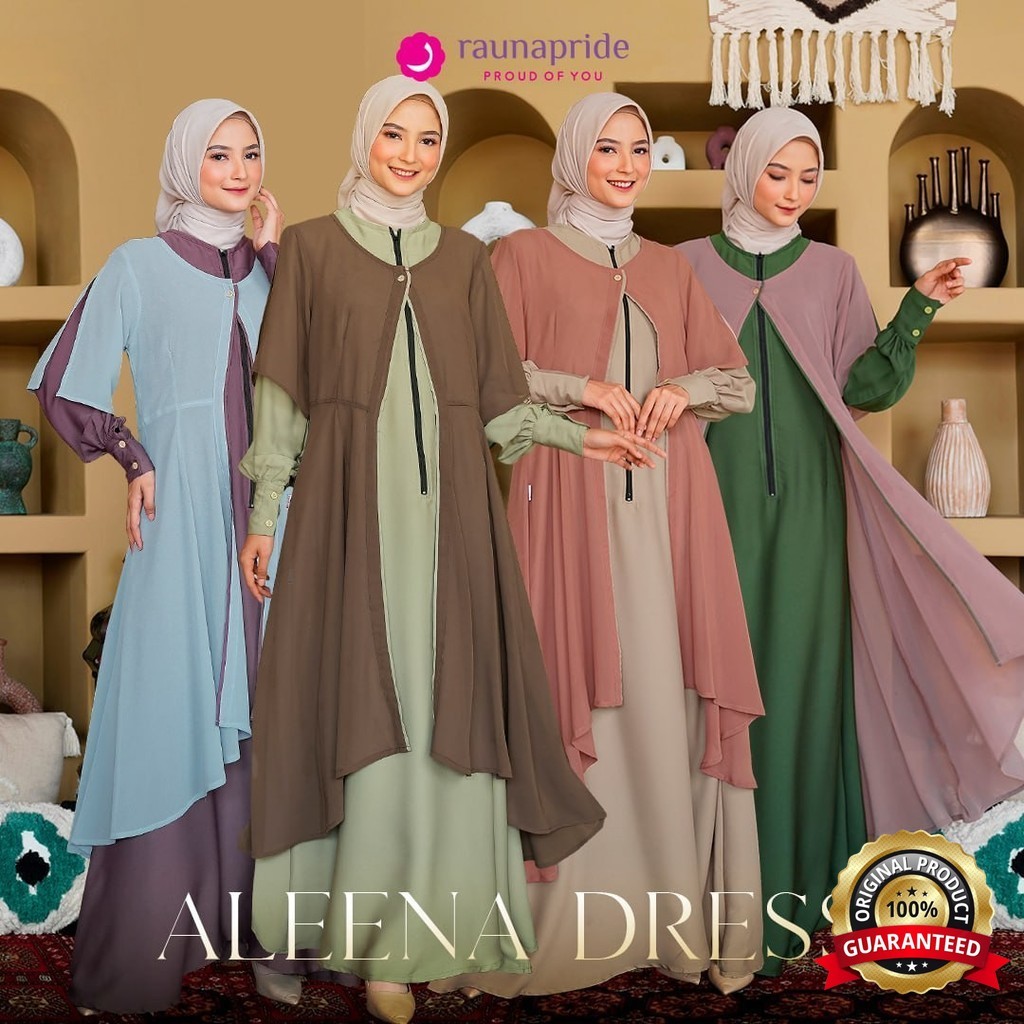 SabilaMall - Aleena Dress Gamis Wanita Dewasa Terbaru by Rauna