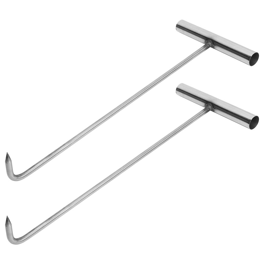 1/2pcs Manhole Cover Lifter T Handle Manhole Cover Hook Drain Grate Lifter Manhole Lifting Hook Stor