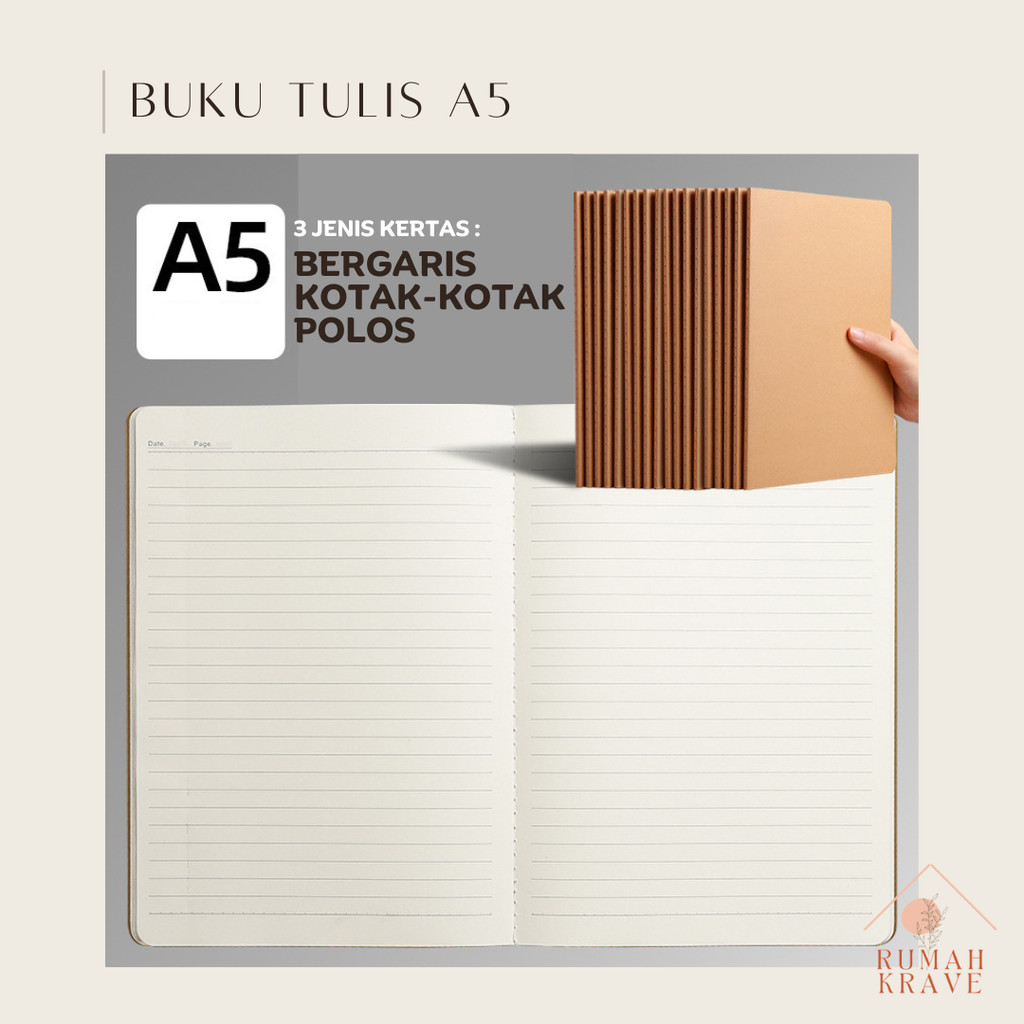 

RUMAH KRAVE - Buku Tulis A5 Garis Polos Kotak