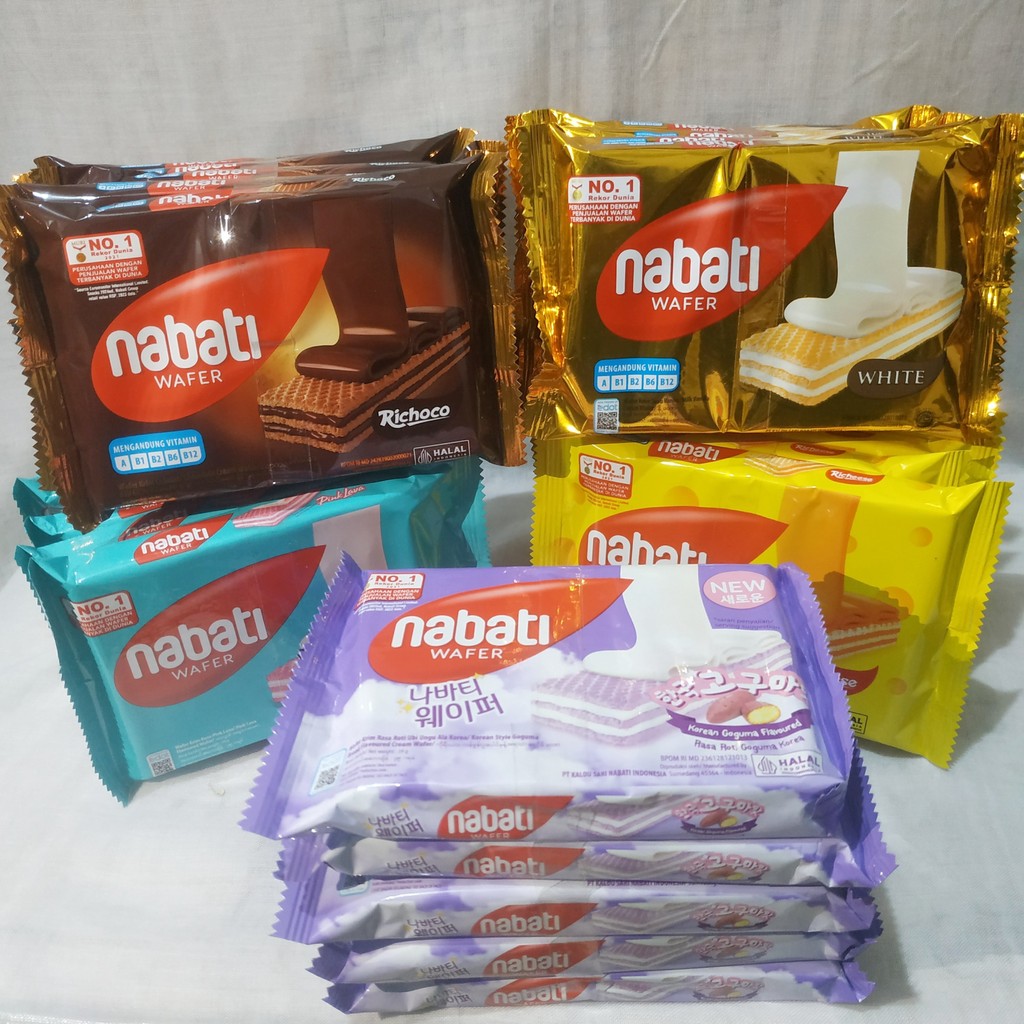 

MURAH - Paket Combo 5 Pcs Nabati Wafer Richoco Goguma Richeese Pink Lava White