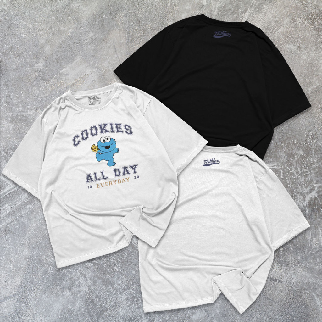 Fregi Kaos Oversize COOKIES T-Shirt Cowok Premium Kaos Pria Lengan Pendek Jumbo