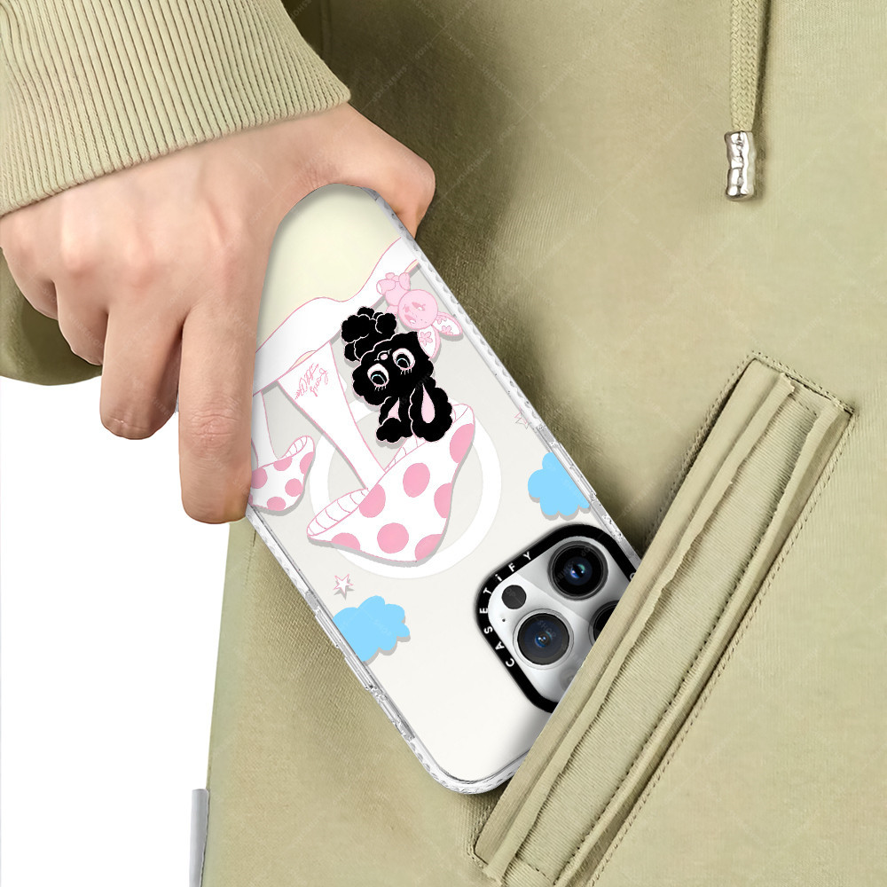 α Girly Artist Foxy Illustrations Black Bunny Case For Iphone 16 14 Pro Max 12 15 Pro 16 Plus ρ