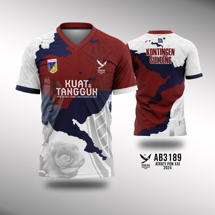 Kaos Jersey AB3189 - Jersey PON XXI Aceh 2024 - Kontingen Sulawesi Tengah - XS