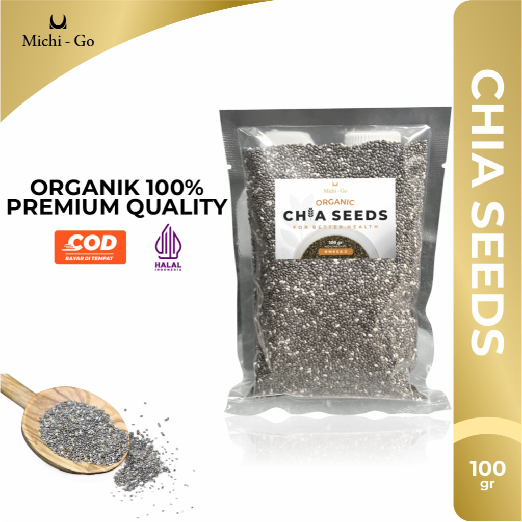 

Michigo Chia Seeds Organic - Biji Chia 100 gram - Chia Seed untuk diet dan detoks tubuh