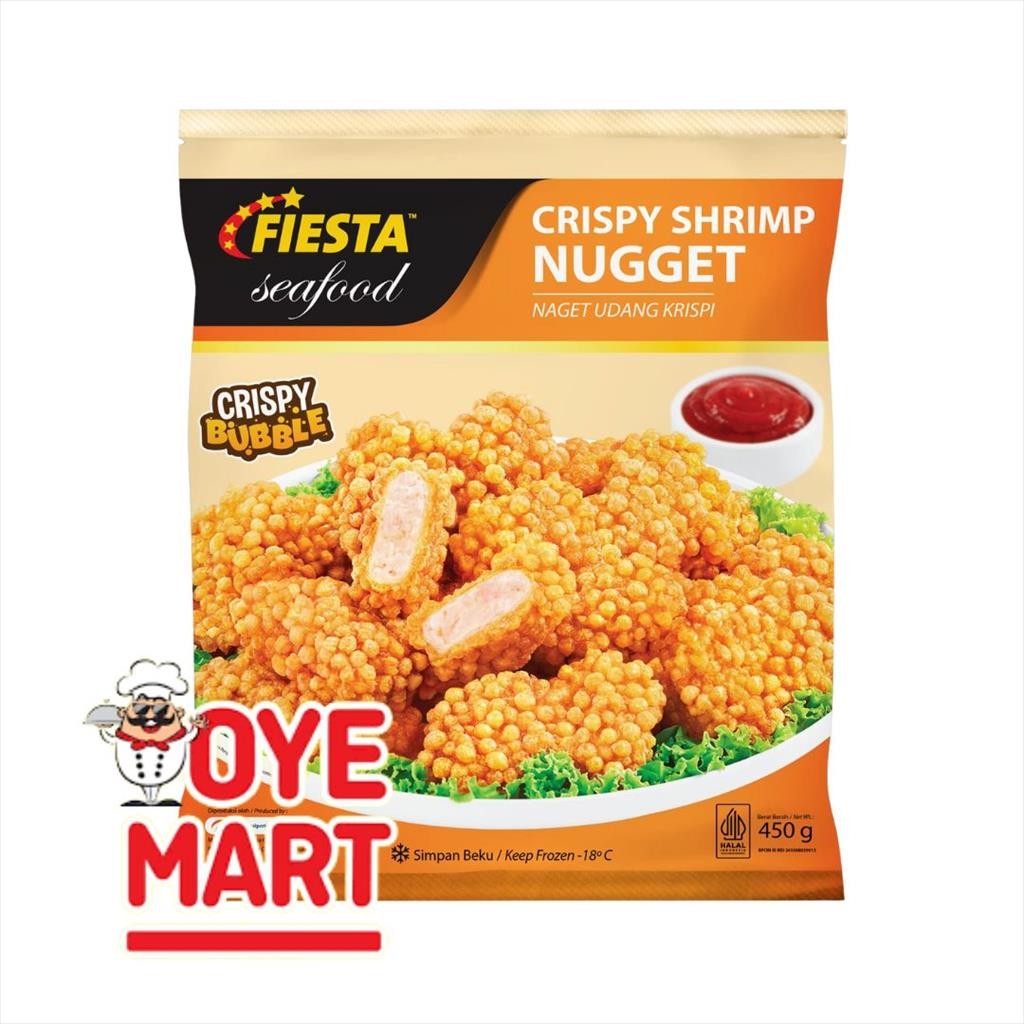 

FIESTA SEAFOOD CRISPY SHRIMP NUGGET 450GR/NAGET UDANG KRISPY BUBBLE