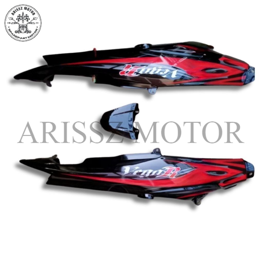 cover body samping belakang Yamaha Vega R new + striker merah Arissz Motor