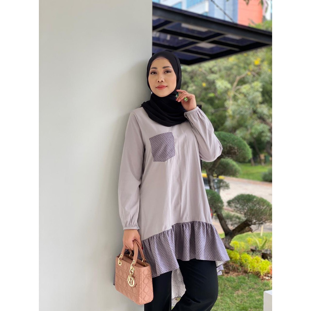 Fashion muslim Baju Atasan Wanita Tunik Hilda