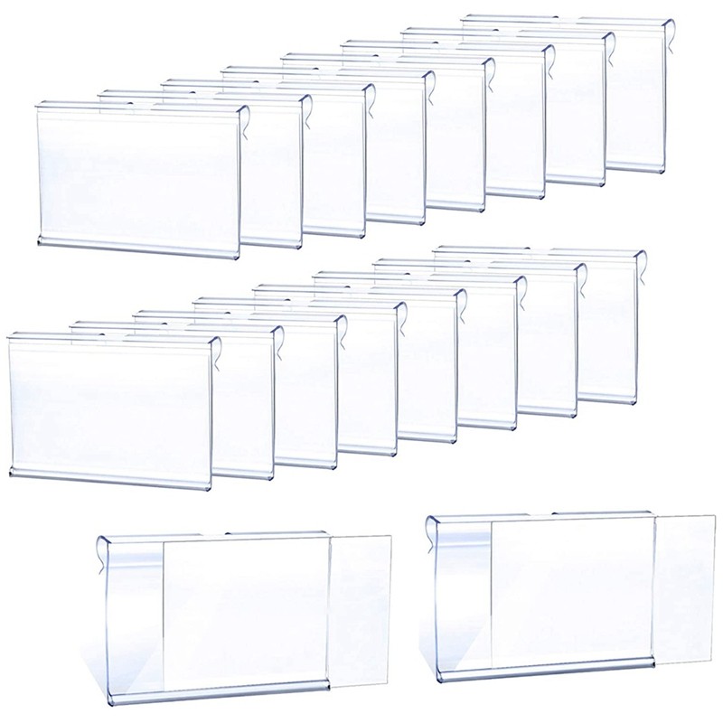 

50Pcs Clear Plastic Label Holder Price Tag, Shelf Label Clip Removable Label Holder For Storage Bins Basket Labels