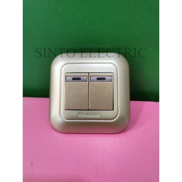 PANASONIC Saklar 2 Gang Hotel LED Wide Series Gold