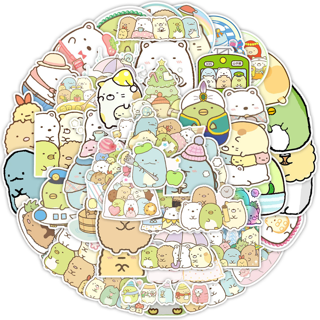 

50pcs Cute Sumikkogurashi Luggage Laptop Water Cup Skateboard Graffiti Decoration Sticker Wholesale