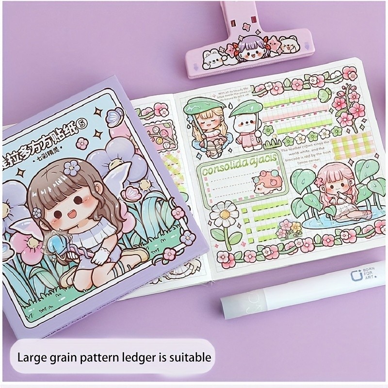 

MOHAMM 14 Sheets Cute Cartoon Children Washi Paper Stickers for Scrapbooking DIY Decorative Material Collage Journaling
