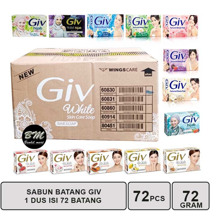 1 DUS ISI 72 PCS SABUN BATANG GIV / GIV WHITE / GIV WHITE HIJAB
