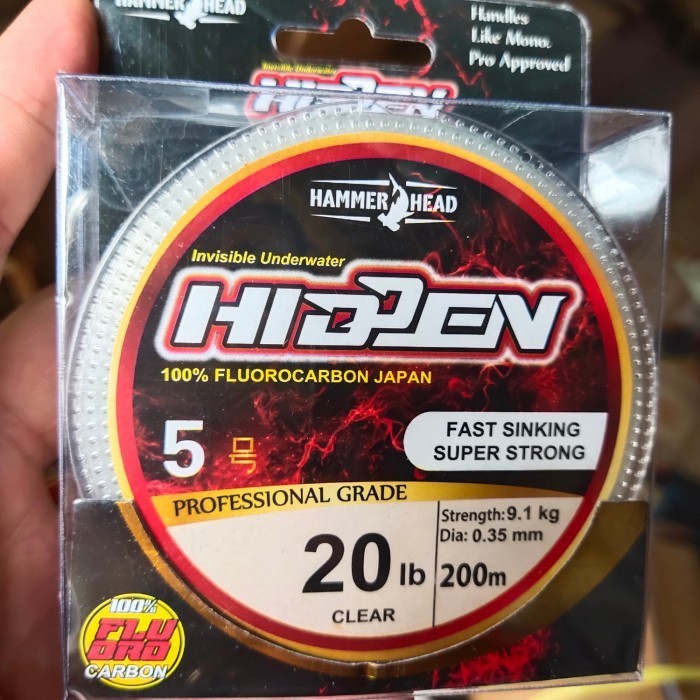 senar pancing hammerhead hidden flouro carbon 200 m asli japan - 25lb - 25lb
