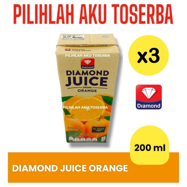 

DIAMOND JUICE ORANGE Jus Jeruk 200 ml - ( HARGA 3 pcs )