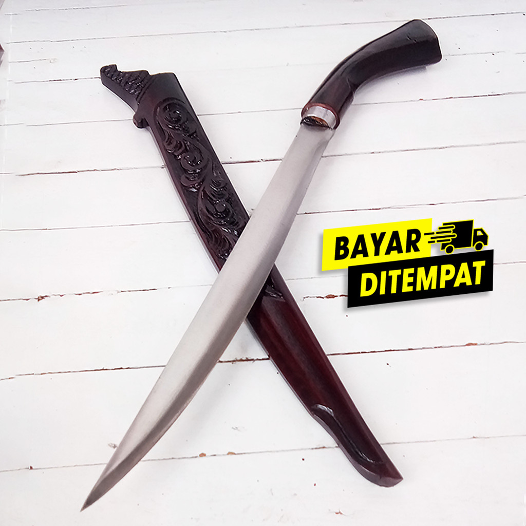 terlaku bisa PISAU BADIK UKIR INUL RASAMALA - PISAU PANJANG BAJA STRIP - READY 