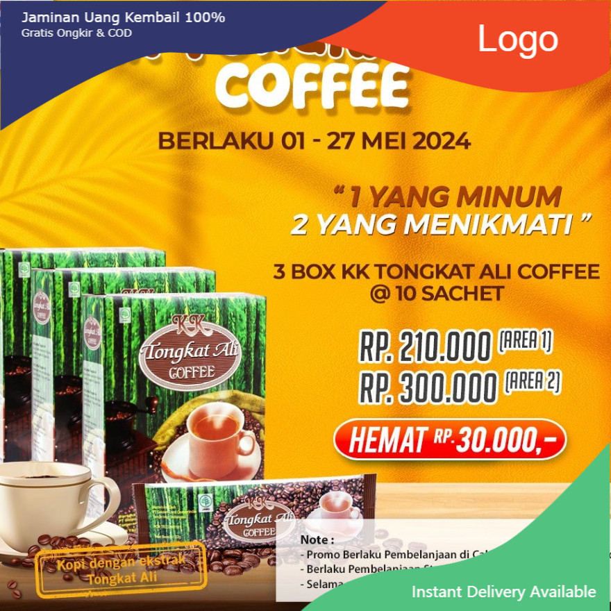 NEW 2 Kopi Tongkat Ali Free 1 Kopi Tongkat Ali With Ekstrak Jinten Hitam & Ginseng (2 Pack x 10 Sach