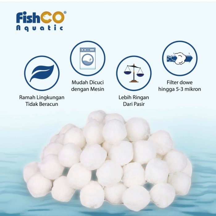 Media Filter - Bio Fiber Cotton Crystal Ball Media Filter Aquarium & Kolam Renang