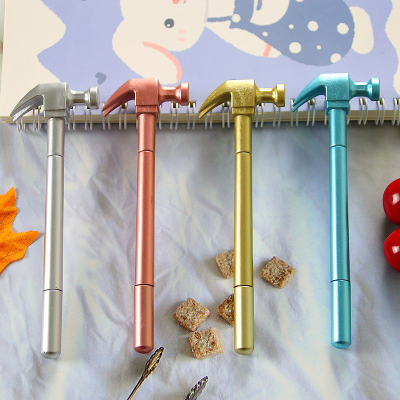 

24/60 Pcs Creative Hammer Shape Gel Pens set Cute Horn Hammer Student Water Pen Fun Decompression Stationery Office Accessories