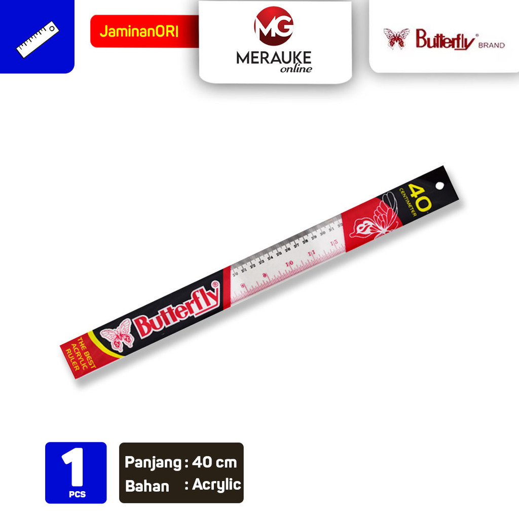 

Penggaris Butterfly 40 cm (Satuan)