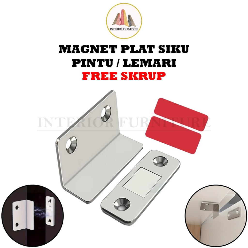 Penutup Pintu Lemari Magnet Siku Catches Magnet Pintu Lemari Geser Magnet L