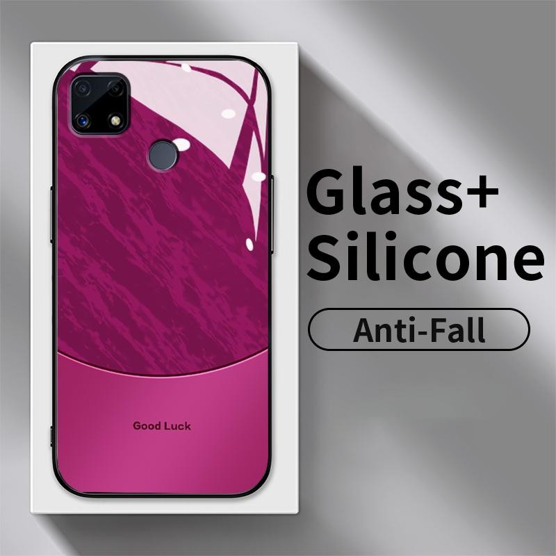 Kaca Glass Case For Realme C25 C25s C25Y C30 C30s C31 C33 2022 2023 C35 C53 C55 C67 4G Soft Case Ker
