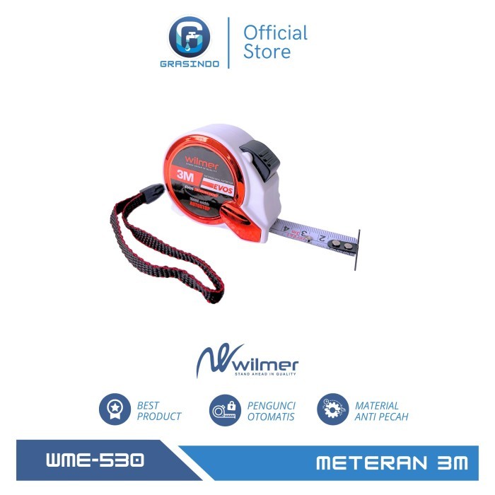 

Meteran 3 m / Meteran Auto Stop 3m Seri Evos Wilmer WME-530