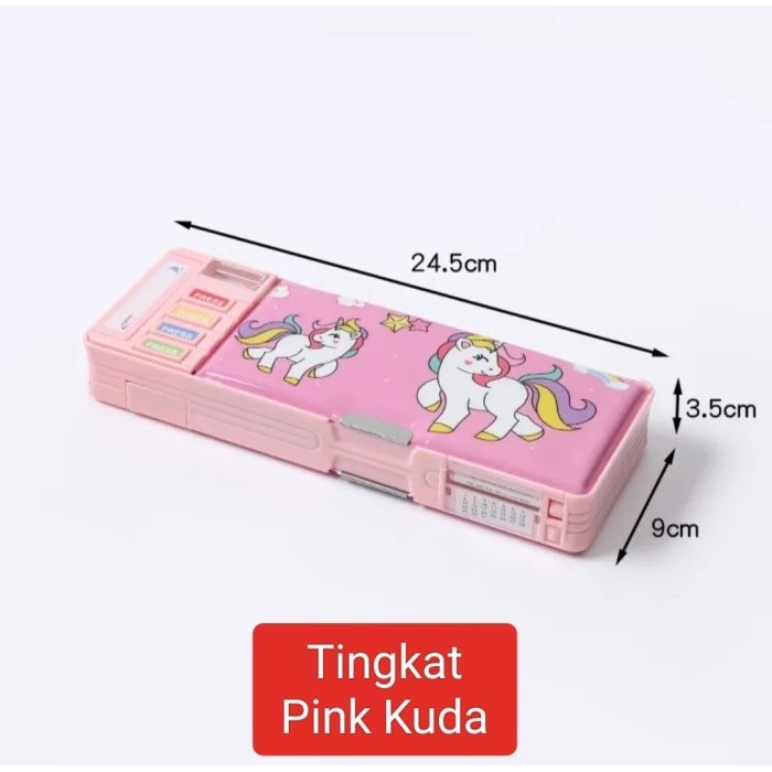

BEST K001 Kotak Pensil Multifungsi Motif Kartun Untuk Laki Laki Perempuan - Tngkt Pink Kuda