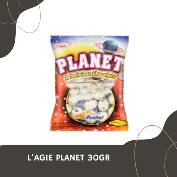 

L'AGIE PLANET 30GR - permen coklat kacang