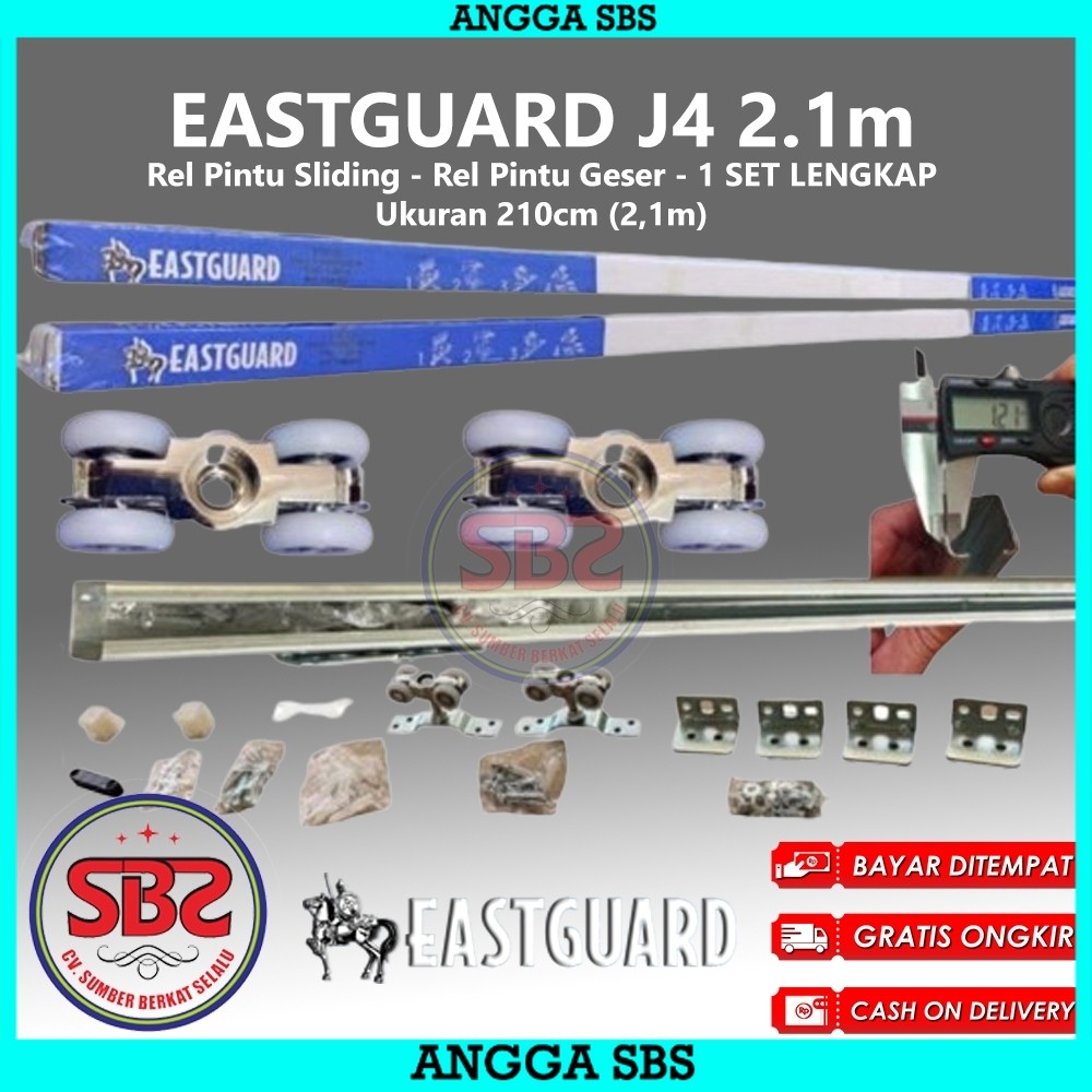 REL SLIDING J4 EASTGUARD - Rel Pintu Dorong - Sliding Rail Galvanis - Sliding Track - Rel Pintu 2.1m