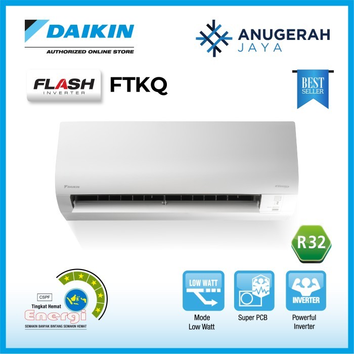 AC Split Wall Daikin 0.5 PK Flash Inverter FTKQ15 / STKQ15