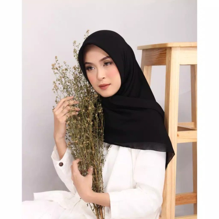 ✨TERLARIS✨ -SEGIEMPAT BASIC PARIS PREMIUM POLOS JILBAB PUTIH SEKOLAH HIJAB SEGI4 - Cokelat