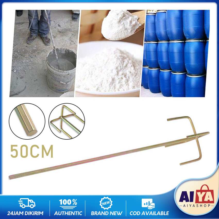 50Cm Mixer Adukan Semen ,Cat,Adonan Stainless Steel Mata Bor Adukan Semen Instant / Tongkat Pengaduk