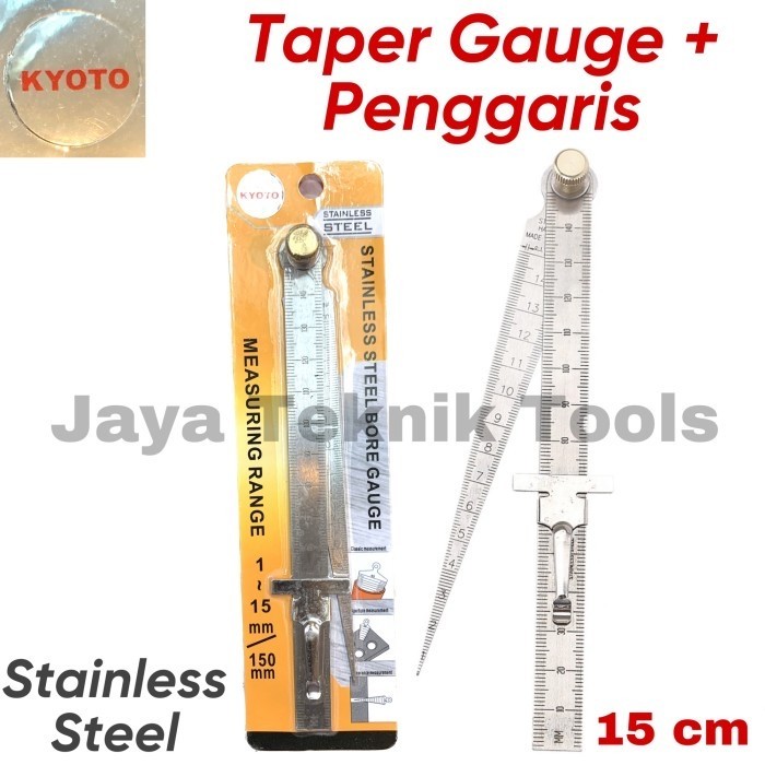 

Taper Gauge Penggaris Kyoto 150 mm Stainless Pengukur Lubang Ruler BNDG