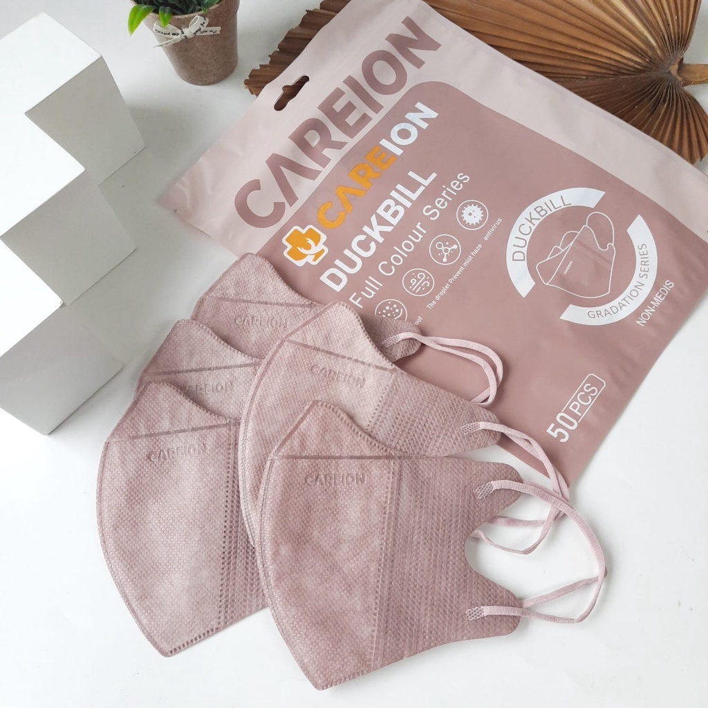 Masker Duckbill Garis  Warna Warni  Mix Pastel Careion,Alkindo,Mouson,Y&B Care ISI 50 Pcs