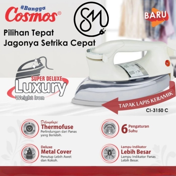 Setrika Cosmos CI-3150C Heavy Dry iron setrika berat CI3150C CI 3150 C