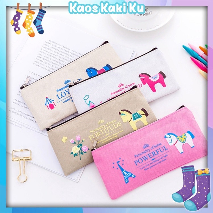 

Tas Pensil Pulpen Tempat Alat Tulis Motif Kuda Poni Lucu Import