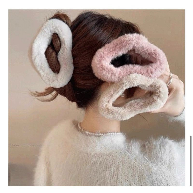 1PCS Jedai Love Bulu / Jepitan Rambut Bulu Bentuk Love / Jedai Rambut Dewasa Fashion Korea Import