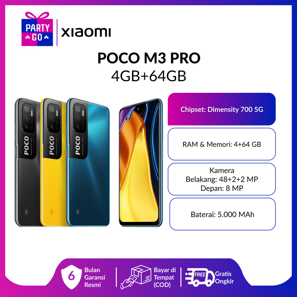 (Second Like New) Xiaomi POCO M3 Pro 5G 4GB + 64GB 5000mAh Fullset