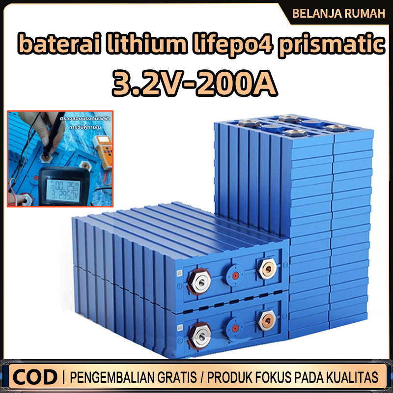 baterai lithium lifepo4 prismatic 3.2v 200a Elektrik Baterai Lithium LIFEPO4 3.2V 200Ah DISCHARGE CA