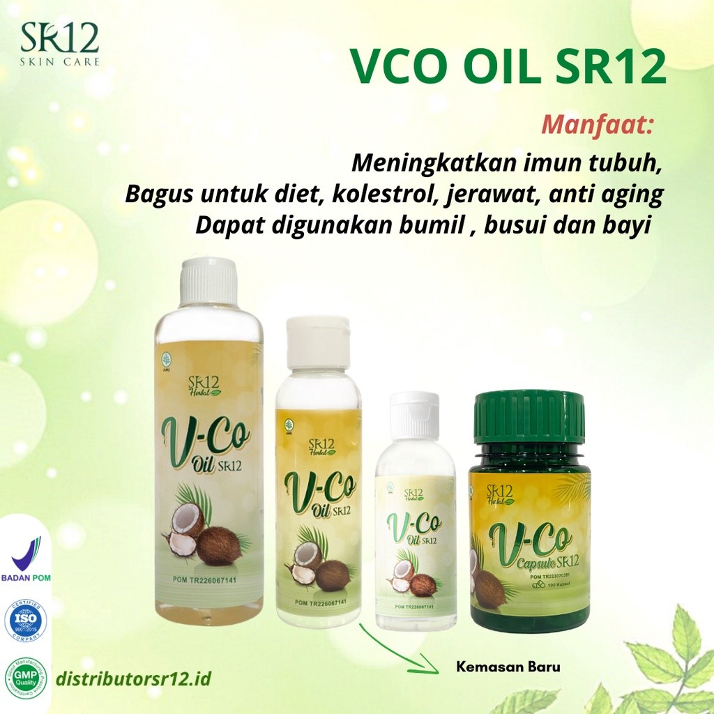 [GARANSI ORI] VCO Virgin Coconut Oil SR12 Minyak Kelapa Murni Booster Suplemen Kesehatan