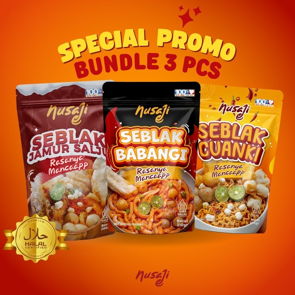 

Nusaji PROMO Paket Bundle Seblak Instan 3 Pcs Pedas Nyaman