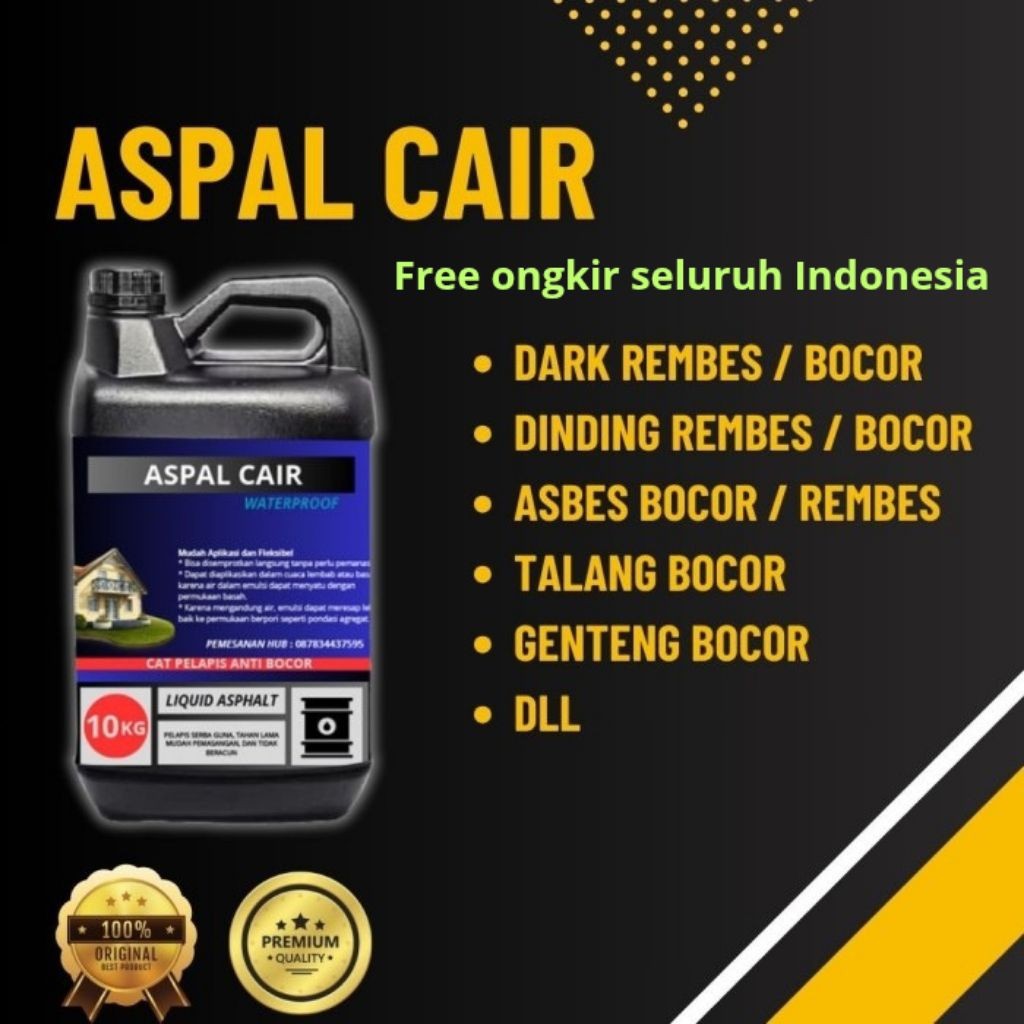 Aspal cair 10 kg - Aspal Cair Waterproof Anti Bocor Dan Rembes