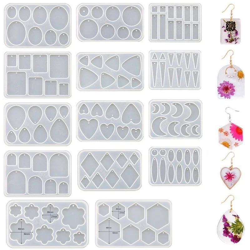 

Geometric Earring Pendant Silicone Mold Round Epoxy Resin Mould For DIY Ornaments Keychain Necklace Charms Epoxy Resin Crafts