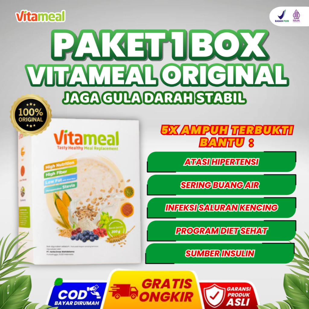 

New [AMPUH] Vitameal Makanan Sereal Sehat Mencegah Diabetes Ampuh Mengontrol Gula Darah Meningkatkan Energi Menjaga Berat Badan Nutrisi Seimbang Pilihan Sarapan Bebas Kebas Kesemuat Kolesterol Asam Lambung Gerd Official Store VITAMILK HERBALPremium