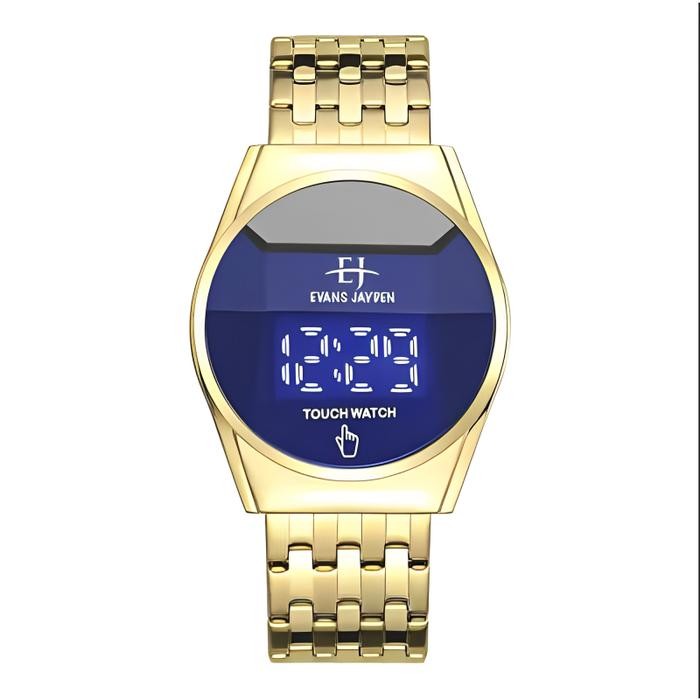 DISKON  Evans Jayden Jam Tangan Pria 9954 Rantai Stainless Steel Digital Touch Screen Sapphire Glass