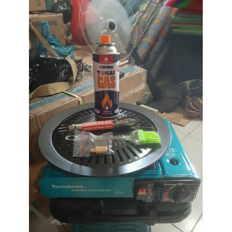 Kompor Portable Grill Pan Paket BBQ Alat Pemanggang Daging