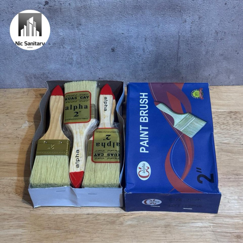 

HARGA 2" SATU LUSIN kuas 633 gagang kayu MURAH 1 lusin / 12pcs 2 inch