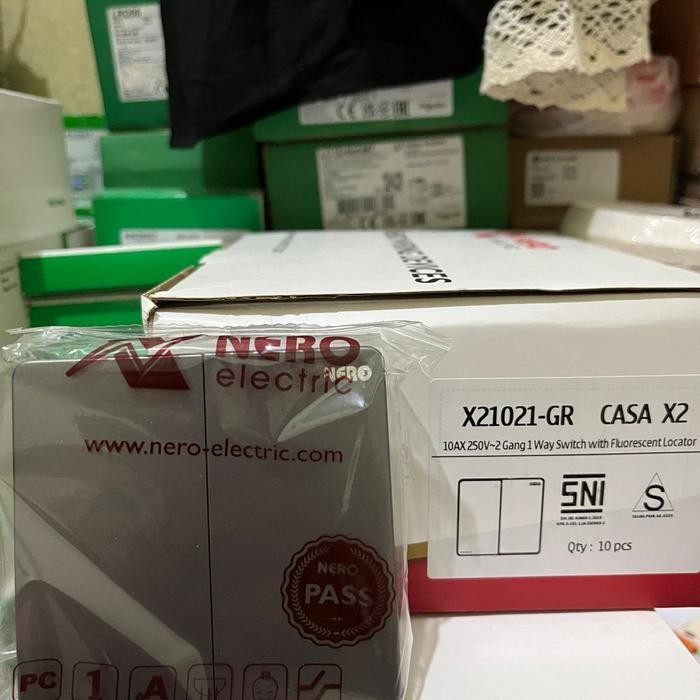 NERO SAKLAR CASA GREY X21021-GR SAKLAR SERI SAKLAR DOBEL NERO CASA GREY