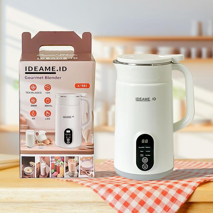Aveline  Mesin Susu Kedelai 800 ML Blender Jus 10 Pisau Mesin Kacang Pemecah Kedelai Blender Kering 